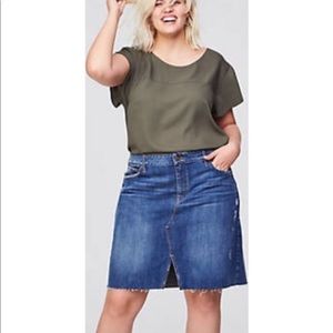 LOFT Slit Denim Skirt